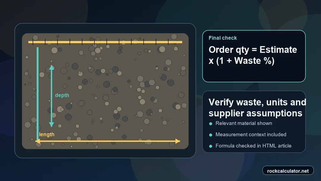 Aggregate best-practice check for waste, units and supplier confirmation