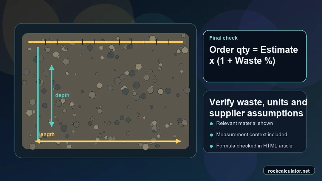 Aggregate best-practice check for waste, units and supplier confirmation