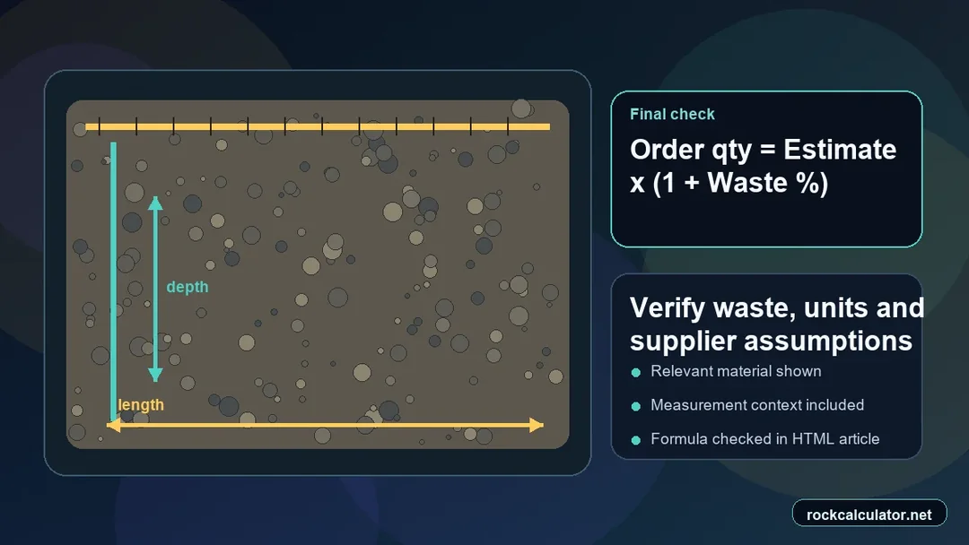 Aggregate best-practice check for waste, units and supplier confirmation