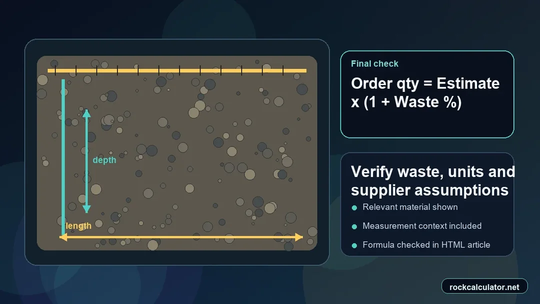 Aggregate best-practice check for waste, units and supplier confirmation