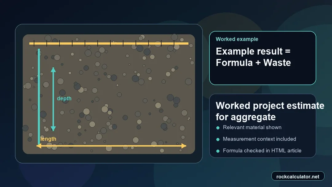 Worked aggregate project example showing measurements and estimated result context
