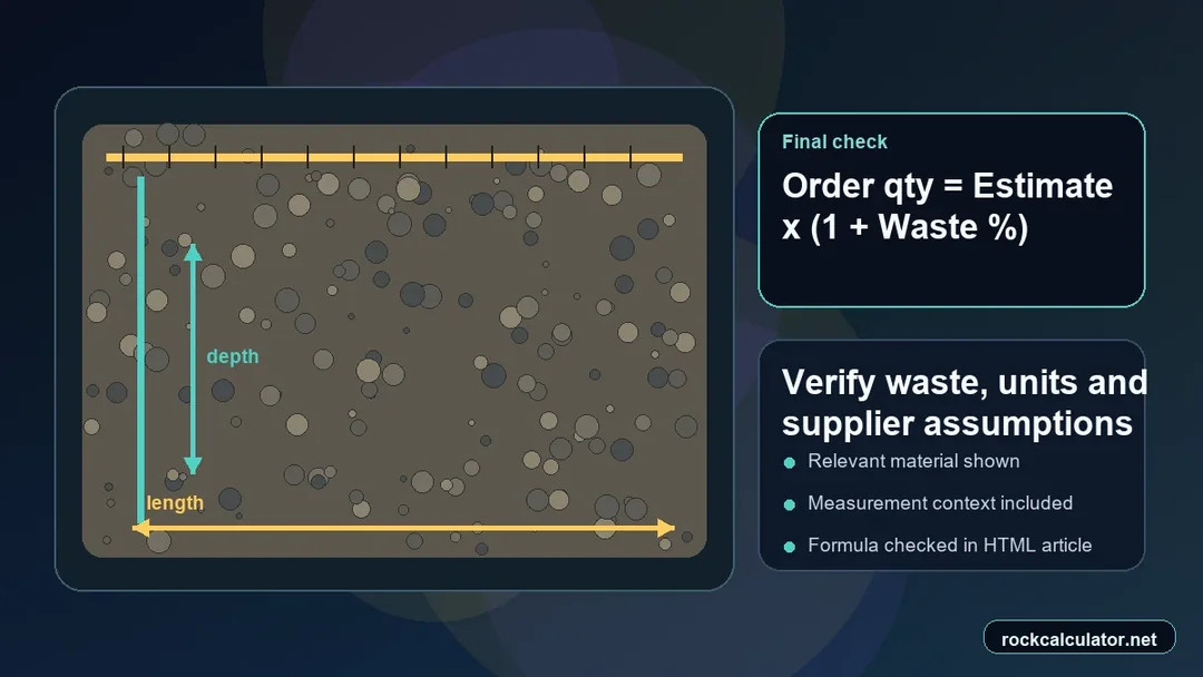Aggregate best-practice check for waste, units and supplier confirmation