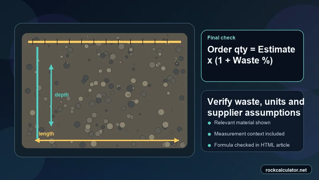 Aggregate best-practice check for waste, units and supplier confirmation