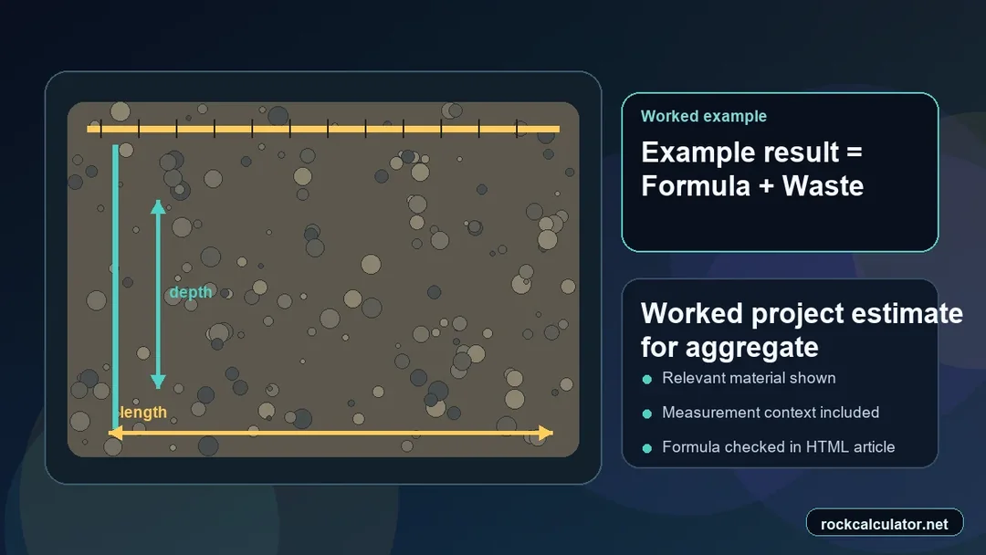 Worked aggregate project example showing measurements and estimated result context