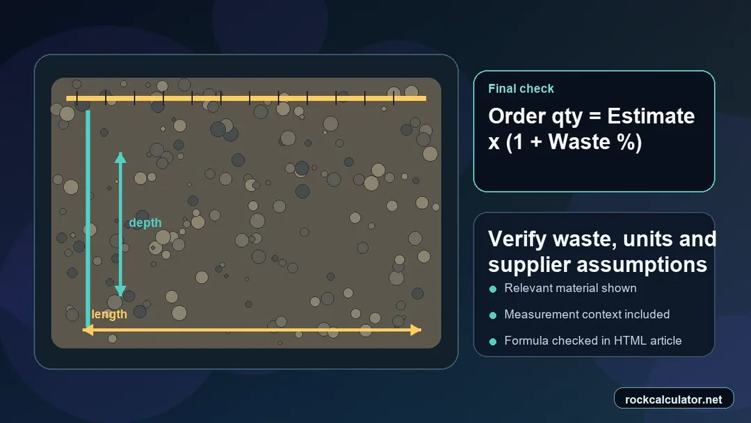 Aggregate best-practice check for waste, units and supplier confirmation