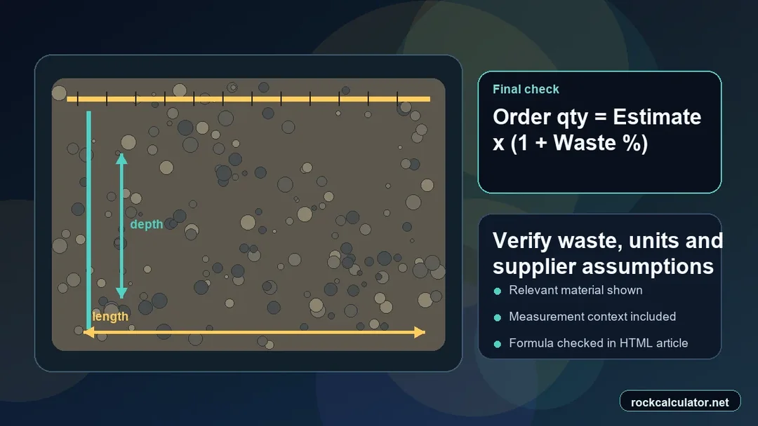 Aggregate best-practice check for waste, units and supplier confirmation