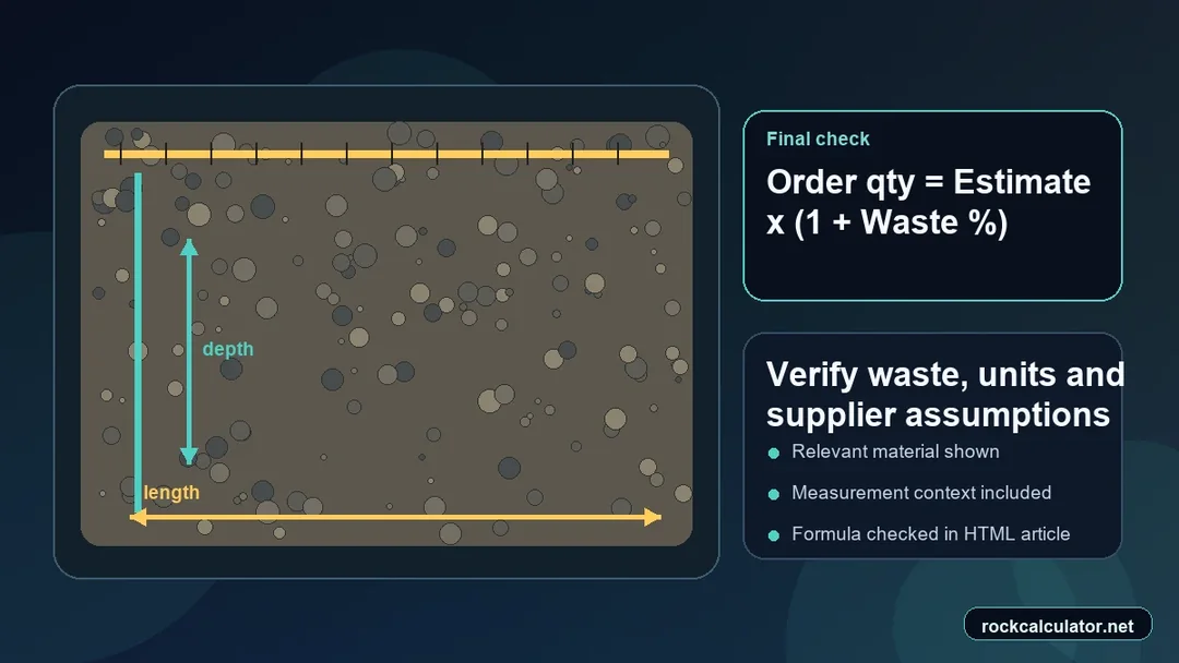 Aggregate best-practice check for waste, units and supplier confirmation