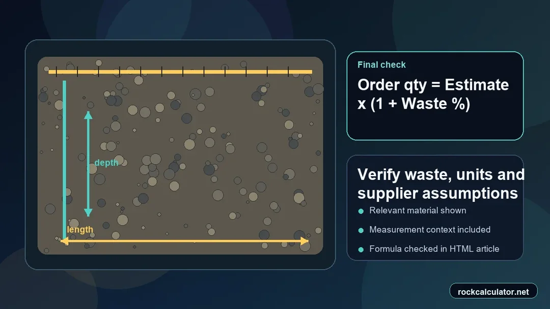 Aggregate best-practice check for waste, units and supplier confirmation