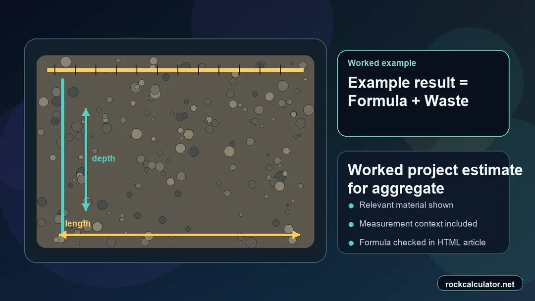 Worked aggregate project example showing measurements and estimated result context