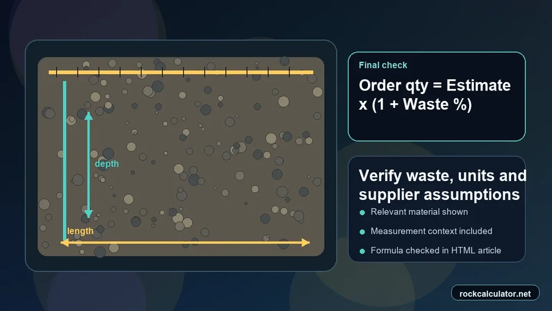 Aggregate best-practice check for waste, units and supplier confirmation