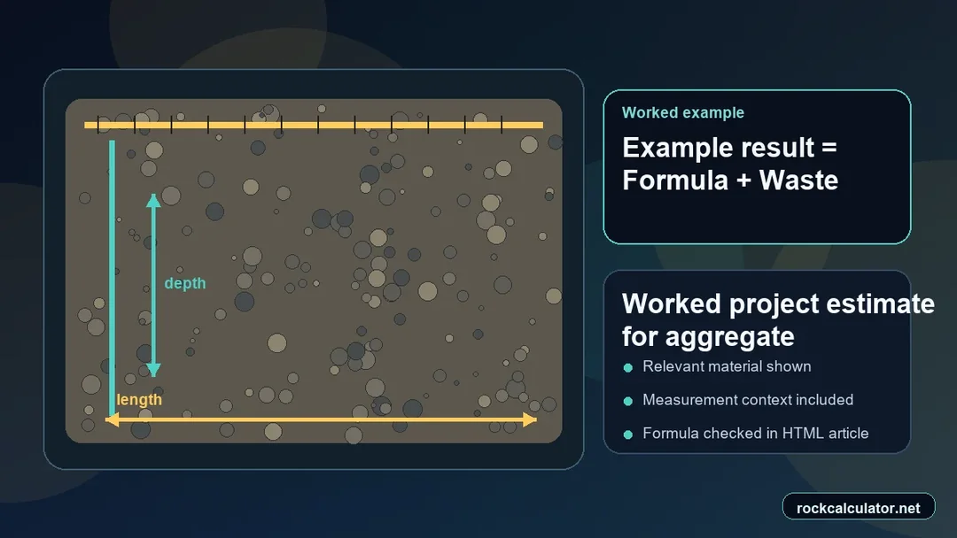 Worked aggregate project example showing measurements and estimated result context