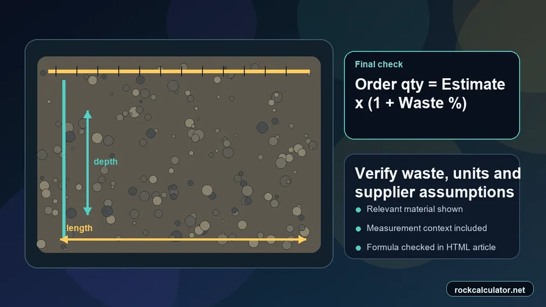 Aggregate best-practice check for waste, units and supplier confirmation
